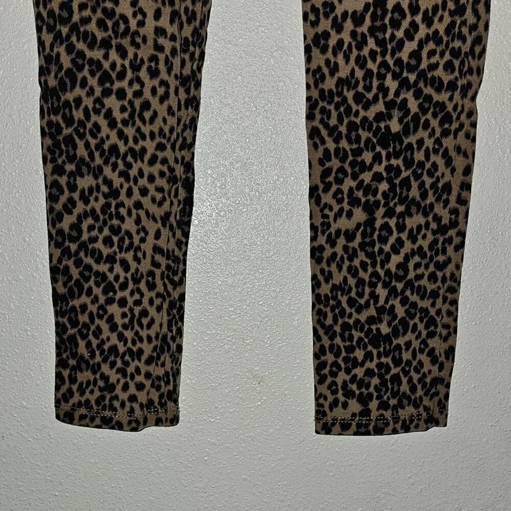 Old Navy Rockstar Jeggings Leopard Print Pants Girls Size 8 Skinny Leg Cheetah